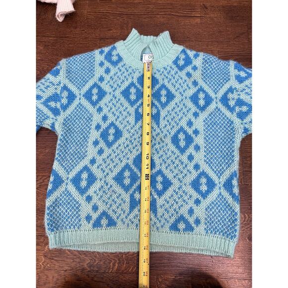 VTG United Colors Of Benetton Blue Abstract Sweater Size S - Picture 7 of 8
